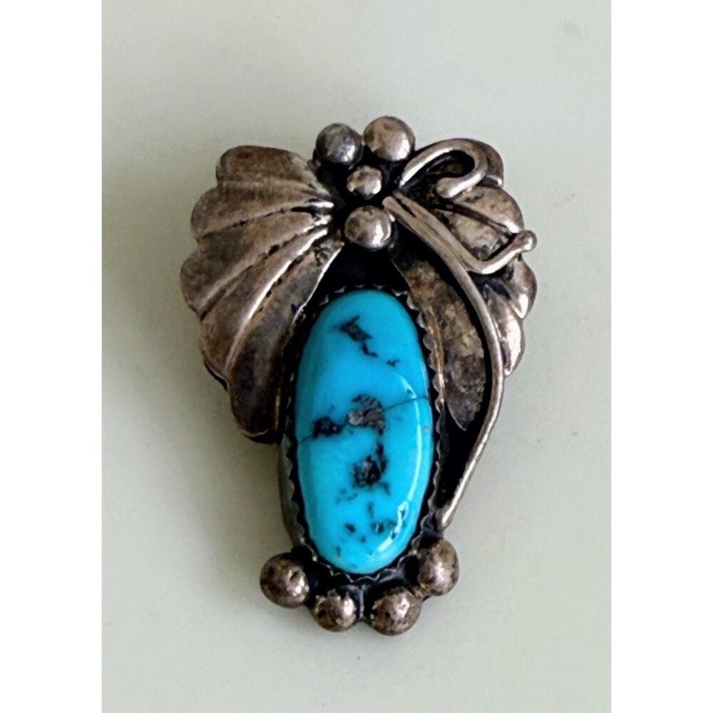 Vintage 60's Native American Brooch/Pin Blue Turquoise